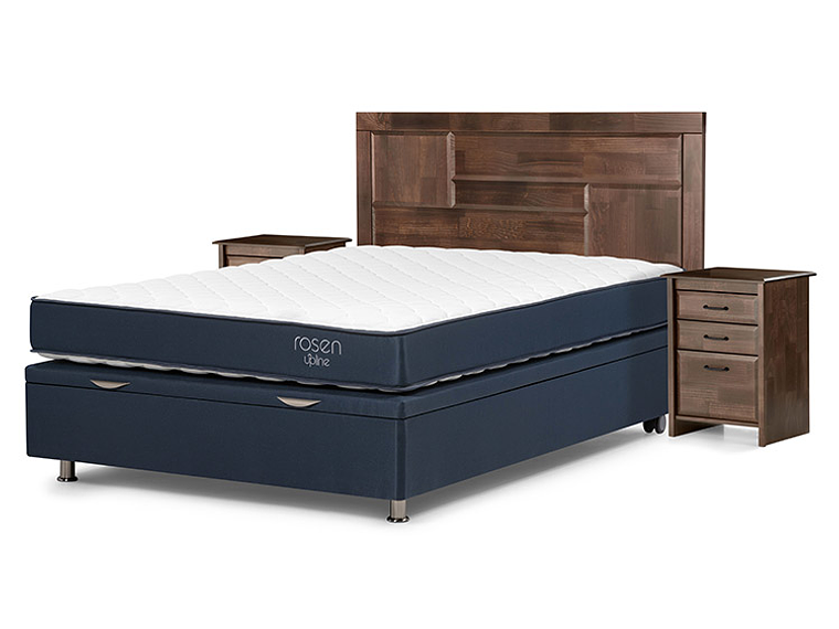 JUEGO DE DORMITORIO ROSEN CAMA BOXET UPLINE 2 PLAZAS + SET DOLCE 2