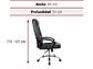 SILLÓN EJECUTIVO CUERO PU NEGRO SILLA RECLINABLE CON APOYABRAZOS - Miniatura 3