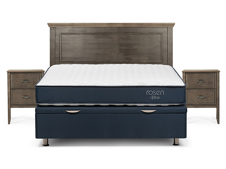 JUEGO DE DORMITORIO ROSEN CAMA BOXET UPLINE 2 PLAZAS + SET ANNA 1