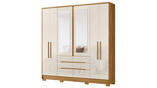 CLÓSET DI PORETTI DESIGN CON ESPEJO SAN FRANCISCO 3 PUERTAS 2 CAJONES CAFÉ