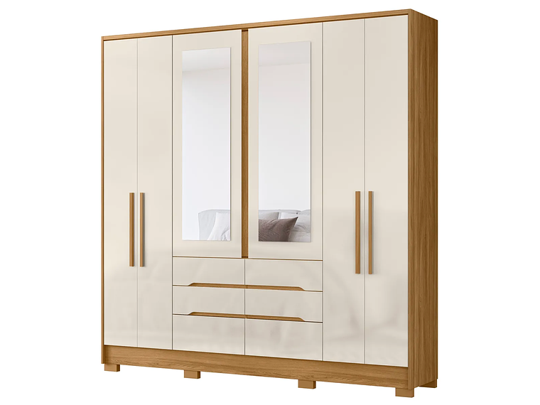 CLÓSET DI PORETTI DESIGN CON ESPEJO SAN FRANCISCO 3 PUERTAS 2 CAJONES CAFÉ 1