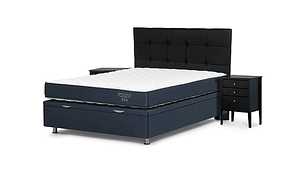 JUEGO DE DORMITORIO ROSEN CAMA BOXET UPLINE 2 PLAZAS + SET ISSEY GRAFITO