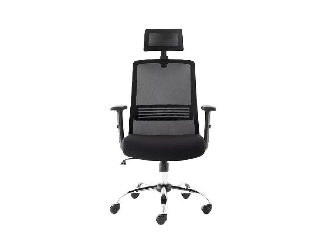 SILLA DE ESCRITORIO CUBA ALTA CON BRAZO REGULABLE Y CABECERO NEGRO 1