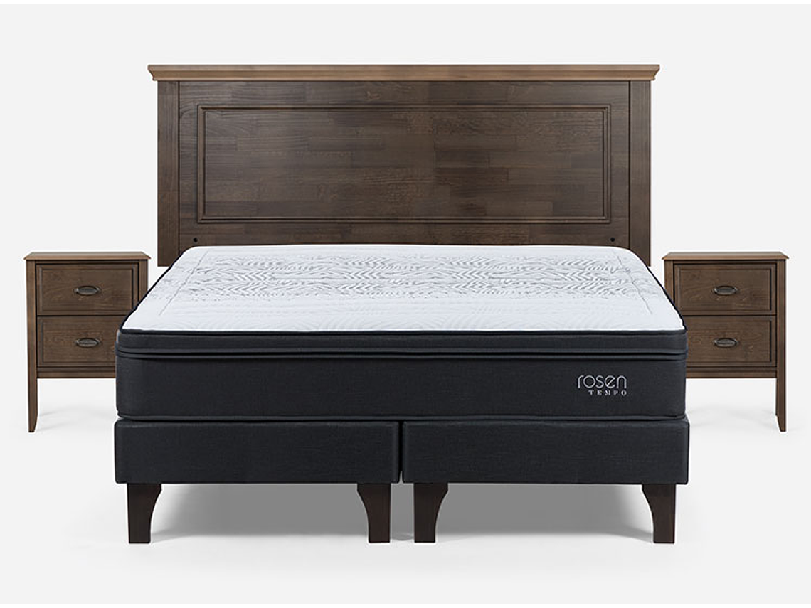 JUEGO DE DORMITORIO ROSEN CAMA EUROPEA TEMPO BD 2 PLAZAS + SET ANNA 1