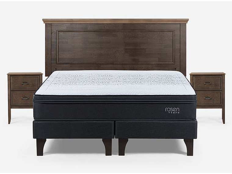 JUEGO DE DORMITORIO ROSEN CAMA EUROPEA TEMPO BD 2 PLAZAS + SET ANNA 1