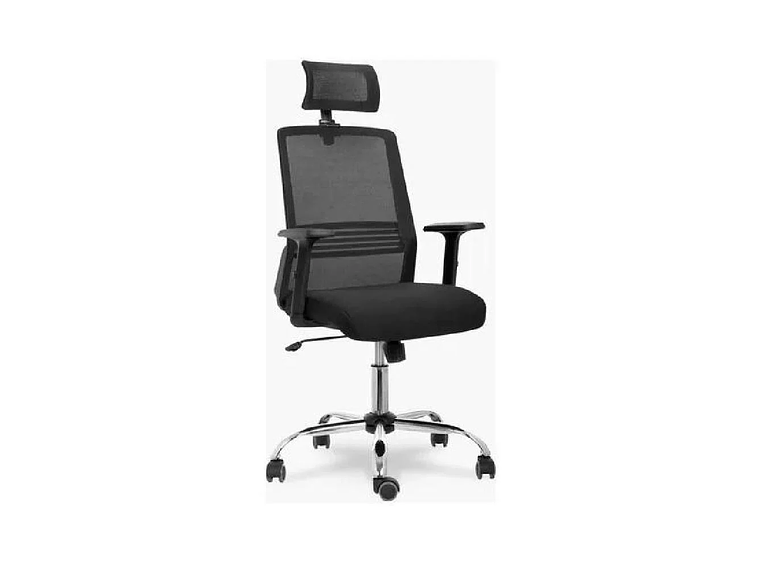SILLA DE ESCRITORIO CUBA ALTA CON BRAZO REGULABLE Y CABECERO NEGRO 5