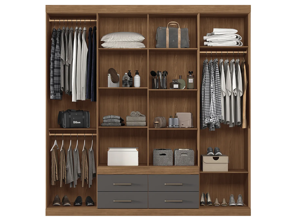 CLÓSET ALTAVISION NÁPOLES 8 PUERTAS 4 CAJONES GRAFITO 4