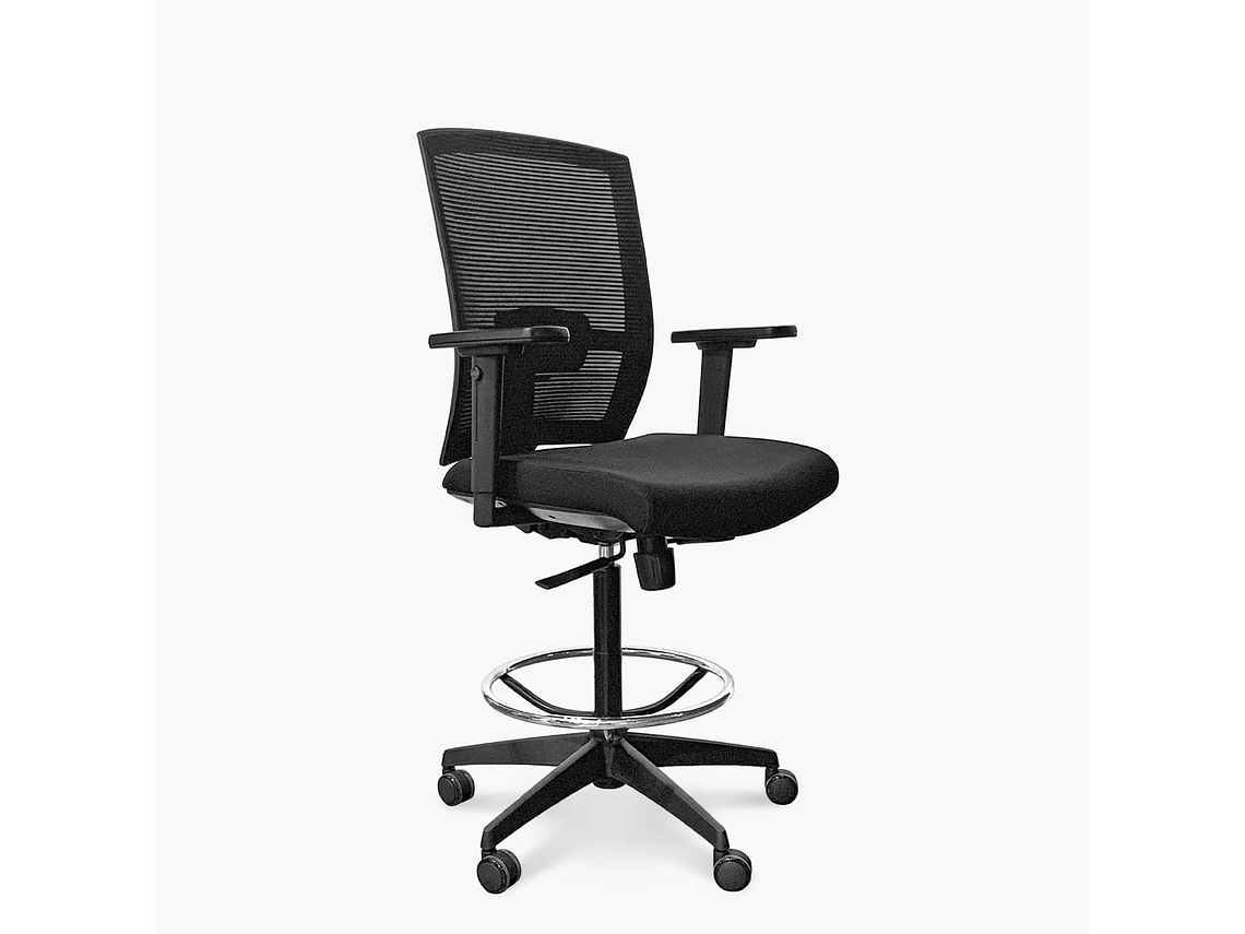 SILLA OFICINA TAYLOR CON ARO CAJERO NEGRO FORM 2