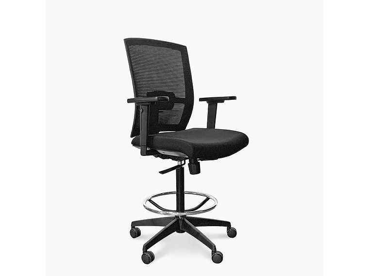 SILLA OFICINA TAYLOR CON ARO CAJERO NEGRO FORM 2