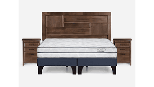 JUEGO DE DORMITORIO ROSEN CAMA EUROPEA AUTONOMY SKY BD 2 PLAZAS AZUL + SET DOLCE