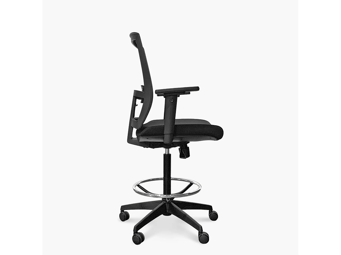 SILLA OFICINA TAYLOR CON ARO CAJERO NEGRO FORM 3