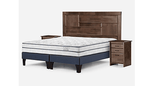 JUEGO DE DORMITORIO ROSEN CAMA EUROPEA AUTONOMY SKY BD 2 PLAZAS AZUL + SET DOLCE