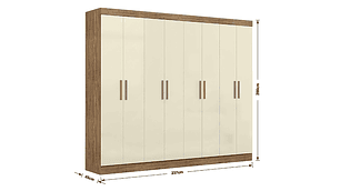 CLOSET DI PORETTI DESIGN PARIS MDF 8 PUERTAS 4 CAJONES CAFÉ CLARO