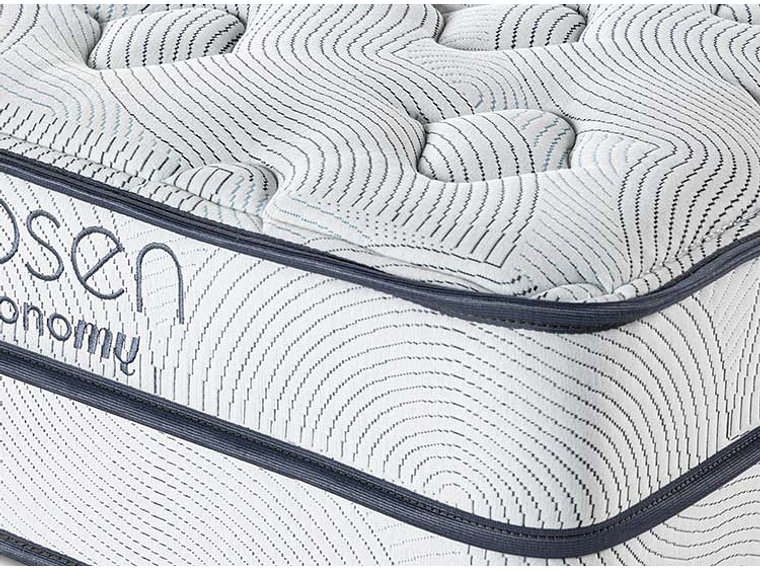 JUEGO DE DORMITORIO ROSEN CAMA EUROPEA AUTONOMY SKY BD 2 PLAZAS AZUL + SET ISSEY GRIS 6