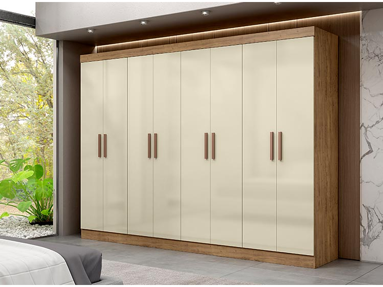 CLOSET DI PORETTI DESIGN PARIS MDF 8 PUERTAS 4 CAJONES CAFÉ CLARO 4