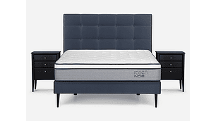 JUEGO DE DORMITORIO ROSEN CAMA EUROPEA INDIE BN 2 PLAZAS + SET ISSEY AZUL