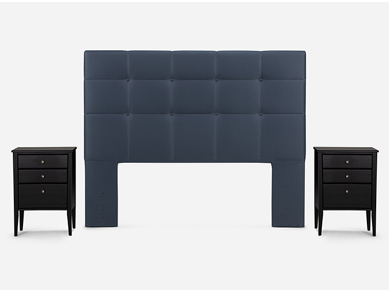 JUEGO DE DORMITORIO ROSEN CAMA EUROPEA INDIE BN 2 PLAZAS + SET ISSEY AZUL 3