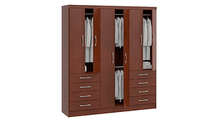 CLOSET  HOME S338 CAOBA 6 PUERTAS 8 CAJONES CAFÉ