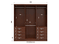 CLOSET  HOME S338 CAOBA 6 PUERTAS 8 CAJONES CAFÉ - Miniatura 3