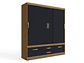 CLOSET YARDAS FREIJO S453 4 PUERTAS 4 CAJONES NEGRO MATE - Miniatura 1
