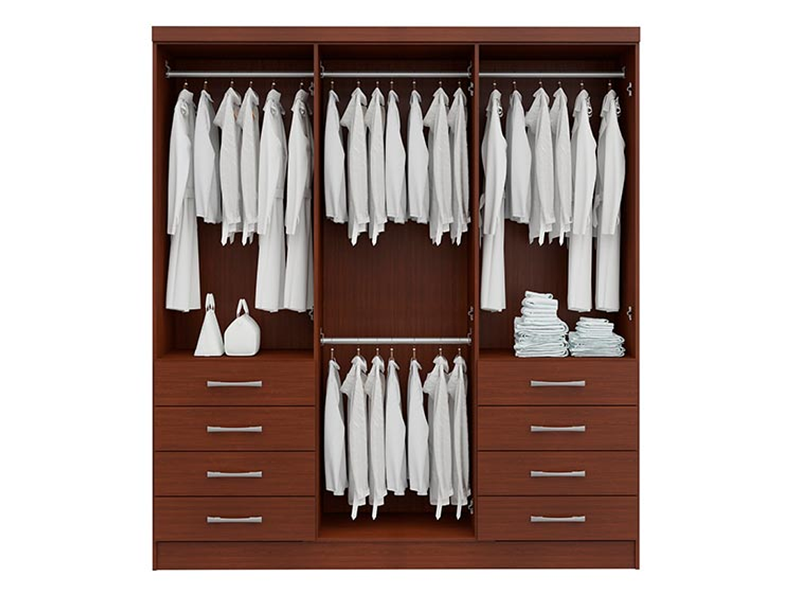 CLOSET  HOME S338 CAOBA 6 PUERTAS 8 CAJONES CAFÉ 4