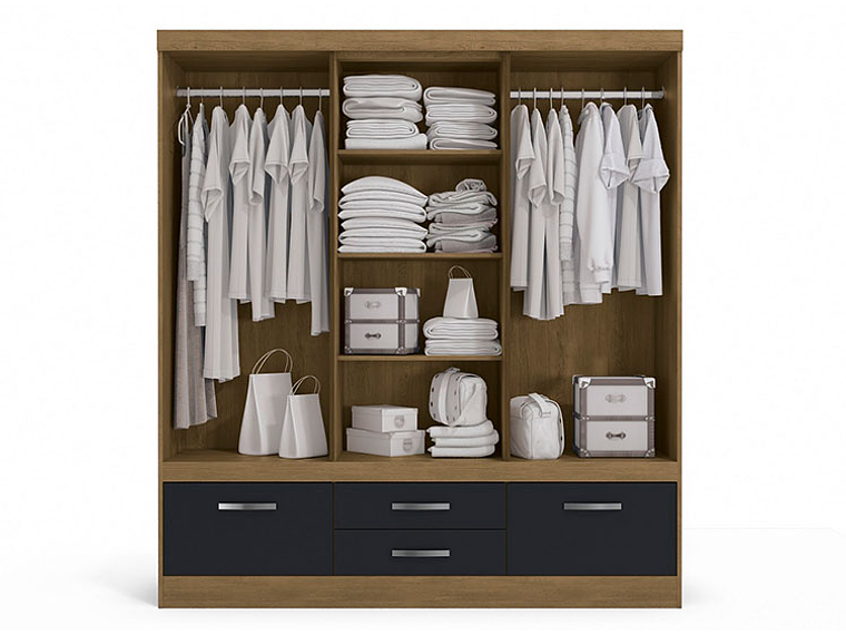 CLOSET YARDAS FREIJO S453 4 PUERTAS 4 CAJONES NEGRO MATE 2