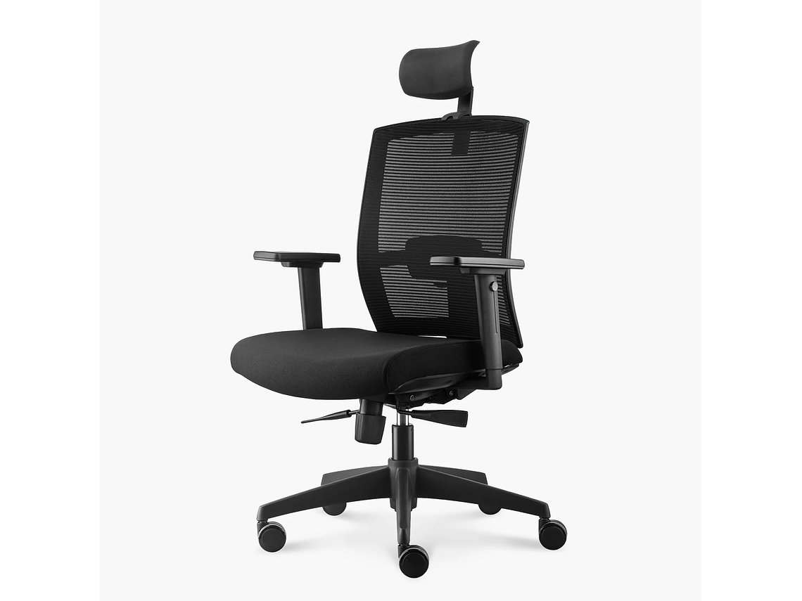 SILLA OFICINA TAYLOR SYNCRO NEGRO CON CABECERO FORM 2