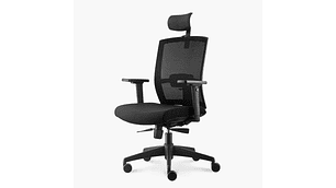 SILLA OFICINA TAYLOR SYNCRO NEGRO CON CABECERO FORM