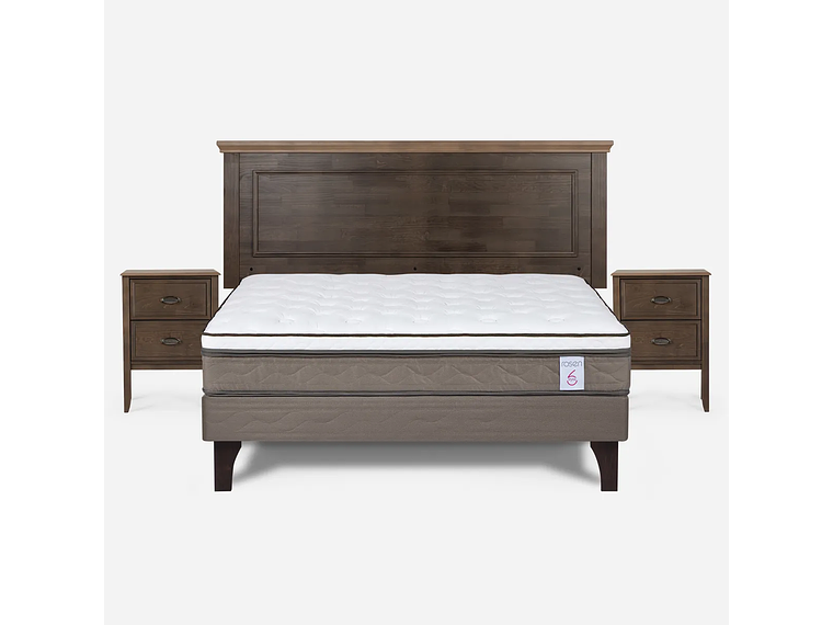 JUEGO DE DORMITORIO ROSEN CAMA EUROPEA NEW STYLE 6 BN 2 PLAZAS + SET ANNA 1