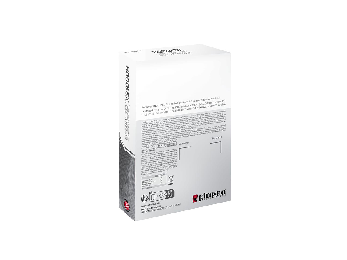 DISCO DE ESTADO SÓLIDO EXTERNO KINGSTON XS1000 RED 2 TB 6