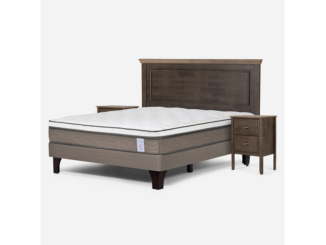 JUEGO DE DORMITORIO ROSEN CAMA EUROPEA NEW STYLE 6 BN 2 PLAZAS + SET ANNA 2