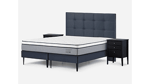 JUEGO DE DORMITORIO ROSEN CAMA EUROPEA INDIE BD 2 PLAZAS + SET ISSEY AZUL