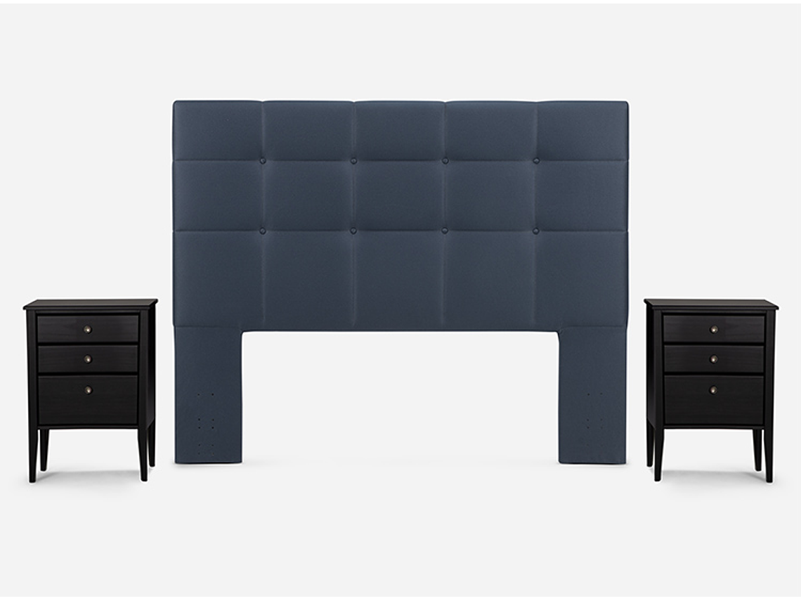 JUEGO DE DORMITORIO ROSEN CAMA EUROPEA INDIE BD 2 PLAZAS + SET ISSEY AZUL 3