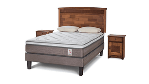JUEGO DE DORMITORIO ROSEN CAMA EUROPEA NEW STYLE 6 2 PLAZAS + MUEBLES VENETO + TEXTIL