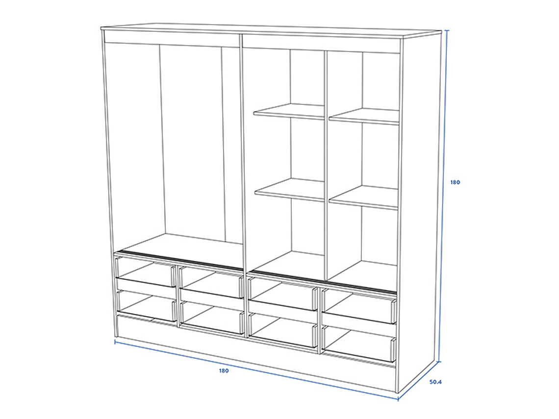 CLOSET CIC MAULE BLANCO 8C 4P 2