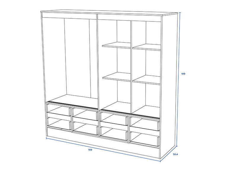 CLOSET CIC MAULE BLANCO 8C 4P 2