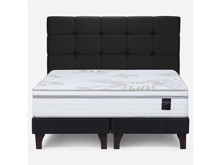 JUEGO DE DORMITORIO ROSEN ART 4 2PL B/D + RESPALDO ISSEY GRAFITO 1