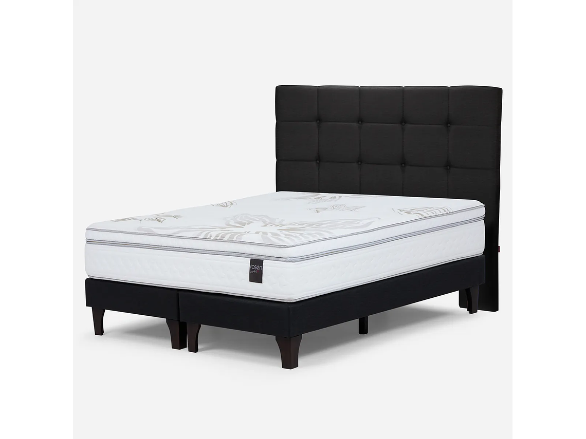 JUEGO DE DORMITORIO ROSEN ART 4 2PL B/D + RESPALDO ISSEY GRAFITO 2