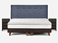 CAMA EUROPEA CLASSIQUE+ 2 PLAZAS +RESPALDO Y VELADORES DENIM - Miniatura 1