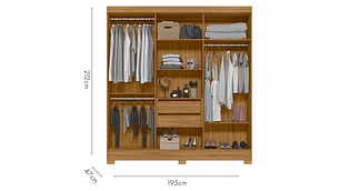 CLÓSET DI PORETTI DESIGN CINZA VALENCIA 6 PUERTAS 2 CAJONES CAFÉ