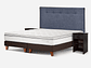 CAMA EUROPEA CLASSIQUE+ 2 PLAZAS +RESPALDO Y VELADORES DENIM - Miniatura 2