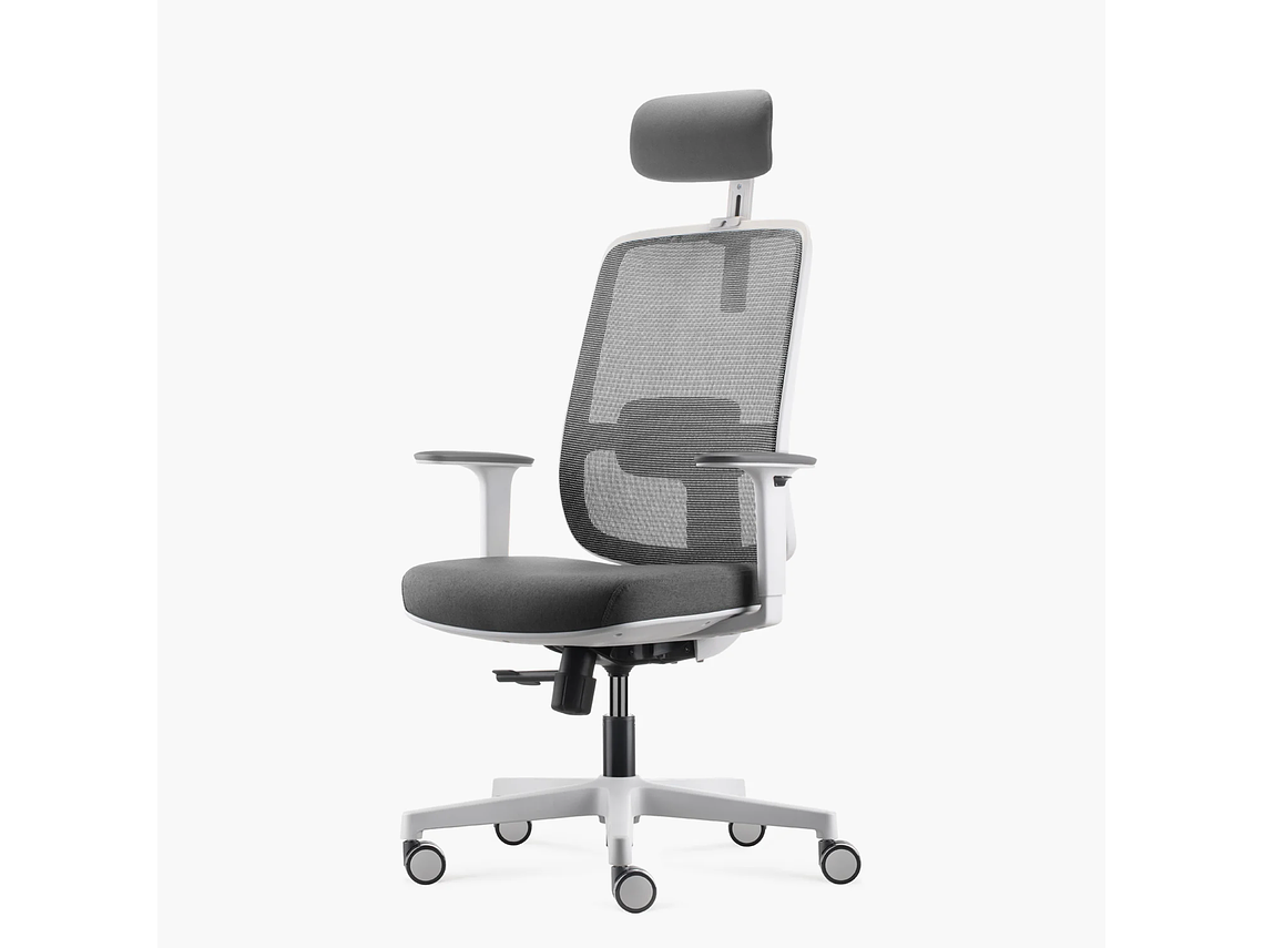 SILLA OFICINA LOTTO CON CABECERO GRIS CLARO FORM 2