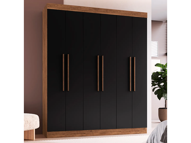 CLÓSET EXIT CASTAÑO NEW YORK 6 PUERTAS 2 CAJONES NEGRO 3