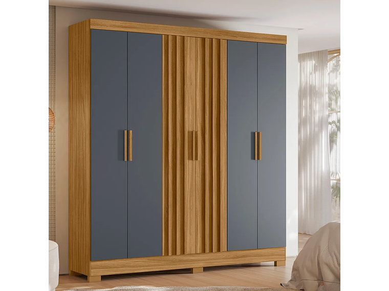 CLÓSET DI PORETTI DESIGN CINZA VALENCIA 6 PUERTAS 2 CAJONES CAFÉ 4