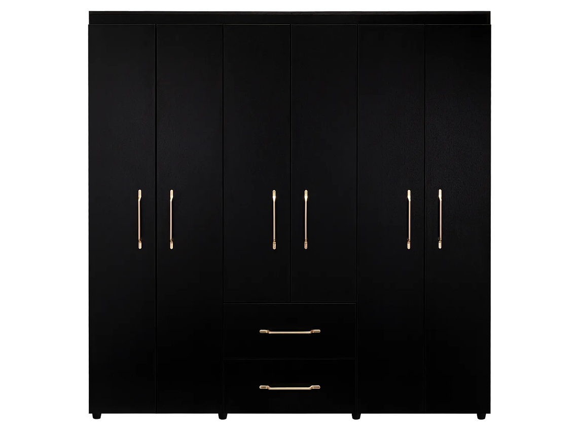 CLÓSET TUHOME WENGUE GOLDEN 6 PUERTAS 2 CAJONES NEGRO 1