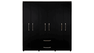 CLÓSET TUHOME WENGUE GOLDEN 6 PUERTAS 2 CAJONES NEGRO