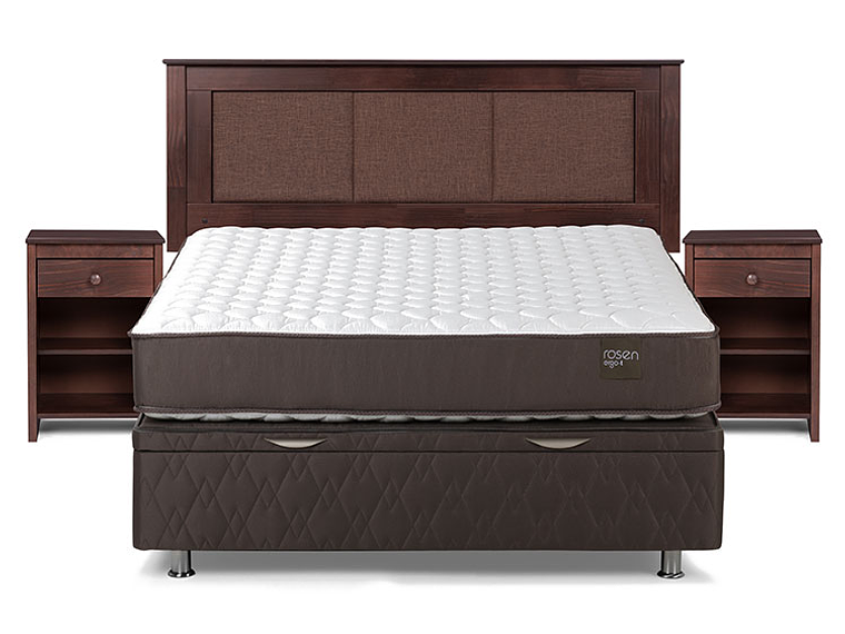 JUEGO DE DORMITORIO ROSEN CAMA BOXET ERGO T 2 PLAZAS + SET RACHEL 1