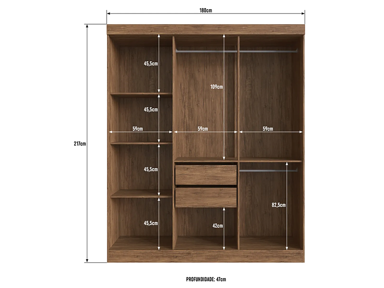 CLÓSET EXIT CASTAÑO NEW YORK 6 PUERTAS 2 CAJONES NEGRO 6