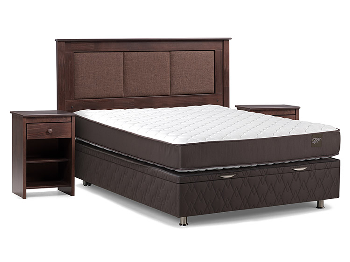JUEGO DE DORMITORIO ROSEN CAMA BOXET ERGO T 2 PLAZAS + SET RACHEL 2