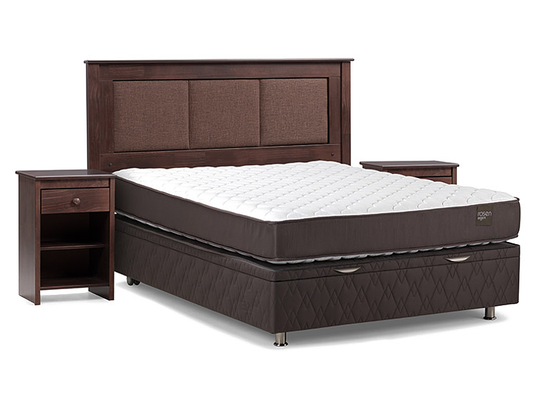 JUEGO DE DORMITORIO ROSEN CAMA BOXET ERGO T 2 PLAZAS + SET RACHEL 2